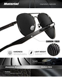 Carbon Fiber Temple Polarized Aviator Sunglasses S55