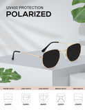 Trendy Hexagon Sunglasses For Women Men, New Polarized Square Sun glasses